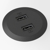 Встраиваемая зарядная станция на 2 USB Kondator 935-PM51 black
