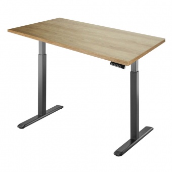 Стол для работы сидя стоя Ergosmart Electric Desk S03-22D каркас  черный, столешница  Дуб натуральный 18 мм
