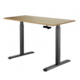  Регулируемый стол с механическим приводом Manual Desk, каркас  черный, столешницы  Дуб натуральный 18 мм