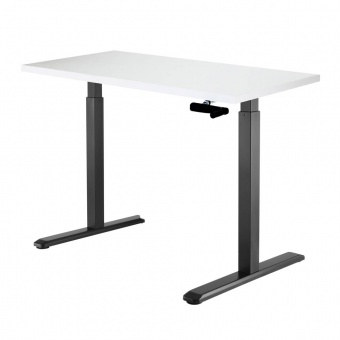  Регулируемый стол с механическим приводом Manual Desk, каркас  черный, столешницы  белый 18 мм