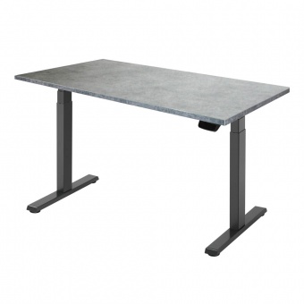  Регулируемый  двухмоторный стол Ergo Desk Pro каркас черный столешница Бетон Чикаго светло-серый 36 мм