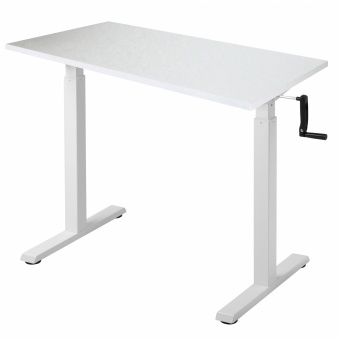 Cтол регулируемый Manual Desk Compact каркас белый, столешница белый