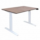 Стол регулируемый Wooden Unique Ergo Desk Ergosmart каркас белый столешница Дуб мореный (чернёный)