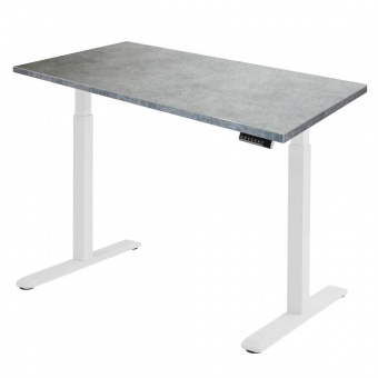 Стол для работы сидя стоя Ergosmart Electric Desk S03-22D каркас белый, столешница Бетон Чикаго светло-серый 18 мм