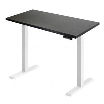  Стол регулируемый Ergosmart Electric Desk Compact каркас белый, столешница Дуб мореный (чернёный) 36 мм