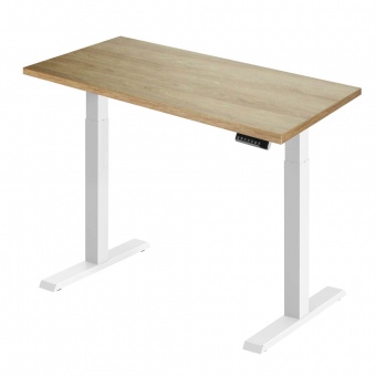  Стол регулируемый Ergosmart Electric Desk Compact каркас белый, столешница Дуб натуральный 18 мм