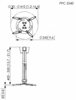 Телескопическое крепление для проектора PPC 2540