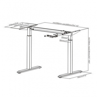 Регулируемый стол с механическим приводом Ergosmart Manual Desk