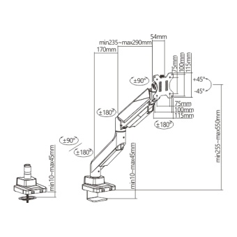 Кронштейн для монитора Ergosmart Heavy-Duty