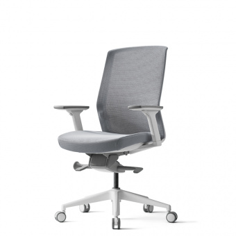 Кресло для руководителя  Bestuhl J1  белая рама без подголовника Серый