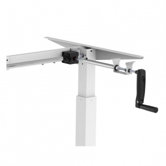  Регулируемый стол с механическим приводом Manual Desk каркас белый столешница Дуб натуральный 36 мм